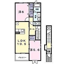 コンソラーレＢ 203 ｜ 兵庫県加古川市平岡町土山（賃貸アパート2LDK・2階・56.47㎡） その2