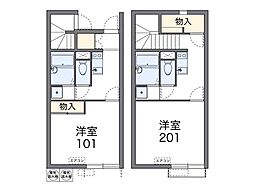 レオネクストディアベルジュ2 1Kの間取図画像