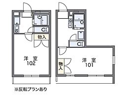 レオパレス杉 1Kの間取図画像