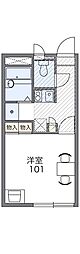 レオパレスきたじま3番館 1Kの間取図画像