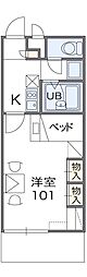 レオパレス太子 1Kの間取図画像