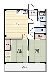 エクセレント宝殿3号棟 2LDKの間取図画像