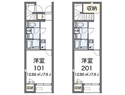 レオネクストメゾン　ド　北条 2階1Kの間取り