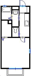 コンフォートテクノ3 1Kの間取図画像