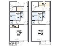 レオネクストディアベルジュ1 1Kの間取図画像