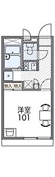 レオパレス正心館 2階1Kの間取り