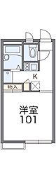 レオパレスベルフォール 1Kの間取図画像