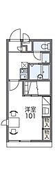 レオパレスレッツ 1Kの間取図画像