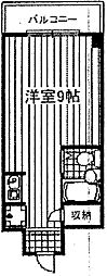 第15サンライズイトウ 1Kの間取図画像