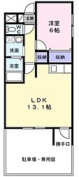フレシールメゾンA棟 1LDKの間取図画像