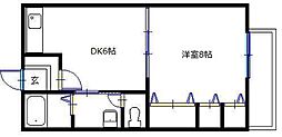 アンダンテ 1DKの間取図画像