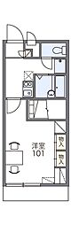 レオパレスふかしの 1Kの間取図画像
