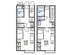 レオパレス葉月 1Kの間取図画像