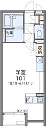 レオネクストオット ワンルームの間取図画像