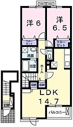 ラ・グラシア3 2LDKの間取図画像