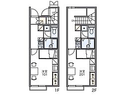 レオパレス花の北 1Kの間取図画像