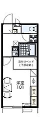 レオパレス加茂 1Kの間取図画像