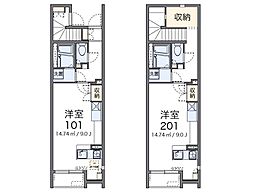 レオネクストポムール3 ワンルームの間取図画像