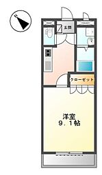 グランドールヒルズ 1Kの間取図画像