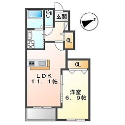 Esperanza 1LDKの間取図画像