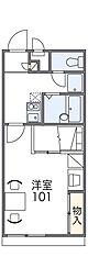 レオパレスWEST米田 1Kの間取図画像