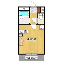フロレスタ三輪 ワンルームの間取図画像