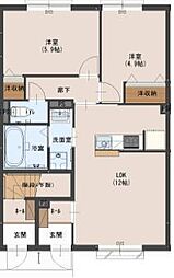 アレグリア 2LDKの間取図画像