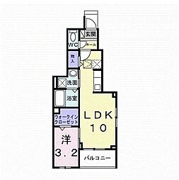 マルセイユ高松 1LDKの間取図画像