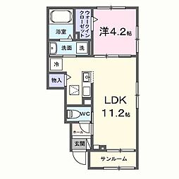 シェルエトワール 1LDKの間取図画像