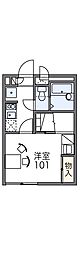 レオパレス面白 1Kの間取図画像