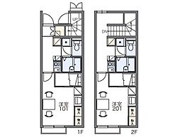 レオパレス揖保川2 1Kの間取図画像