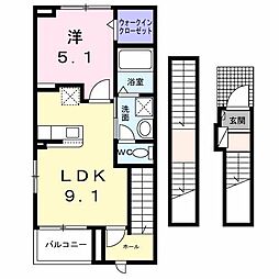 ベル・ステラ 1LDKの間取図画像