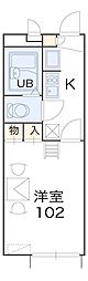 レオパレスフルール竹ノ下 1Kの間取図画像