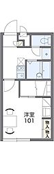 レオパレスグランデ7 1Kの間取図画像