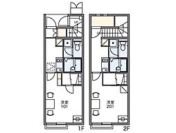 レオネクストスィートストロベリー 1Kの間取図画像