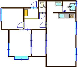 ハピネスハイツ 2LDKの間取図画像