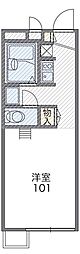 レオパレスm2 1Kの間取図画像