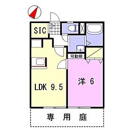 パナハイツヒコ池 1LDKの間取図画像