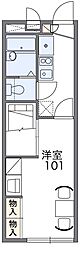 レオパレスゴールドリングA 1Kの間取図画像