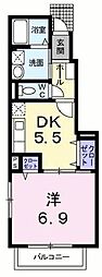 ソレイユ 1DKの間取図画像