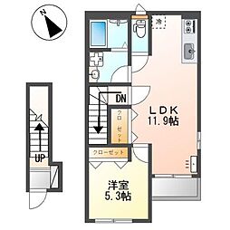 パインフォレスト浜の宮2 1LDKの間取図画像