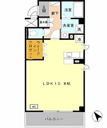 ウエスタンフォレスト ワンルームの間取図画像