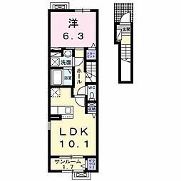 サイプレス 1LDKの間取図画像
