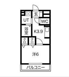 ブライトステージ 1Kの間取図画像