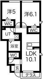 グランクレール 2LDKの間取図画像