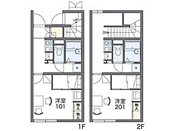 レオパレス昭和町 1Kの間取図画像