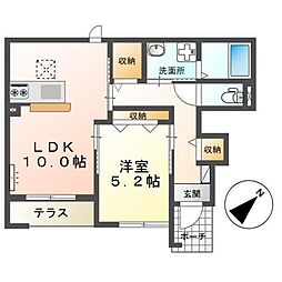フェリシアス 1LDKの間取図画像