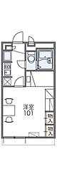 レオパレスコモド1 1Kの間取図画像