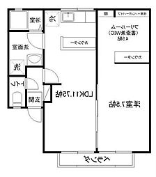 ブルースカイ山本2 1SLDKの間取図画像