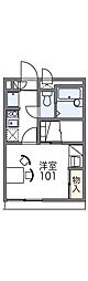レオパレスルミエール 1Kの間取図画像